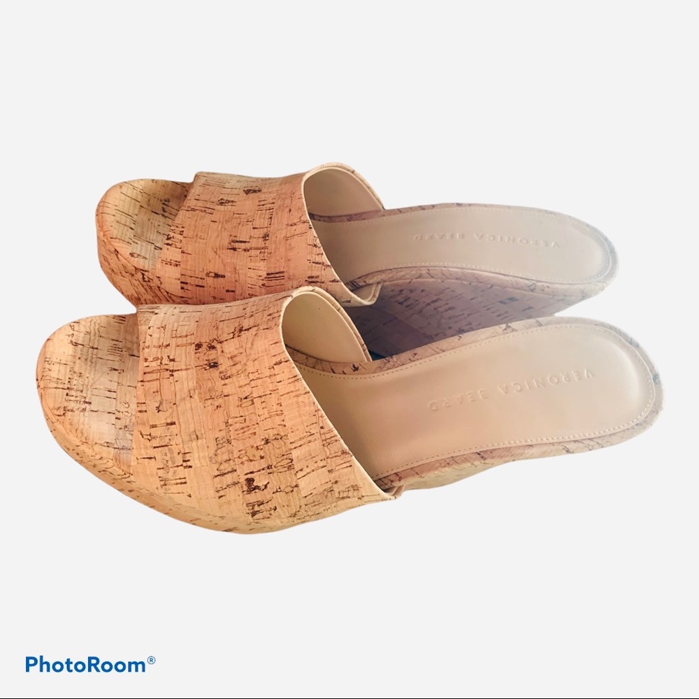 Veronica Beard Dali Cork Platform Wedge Mules - Picture 6 of 16